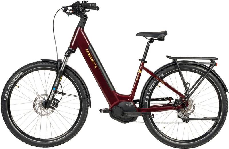 SAXONETTE E-Bike Trekkingrad SAXONETTE Trekkingrad Deluxe SUV easy (Wave), 8 Gang Shimano ALTUS-8 Gänge Schaltwerk, Kettenschaltung, Mittelmotor, 522 Wh, (Packung), (mit integr. Akku), Elektrofahrrad für Damen u. Herren von SAXONETTE