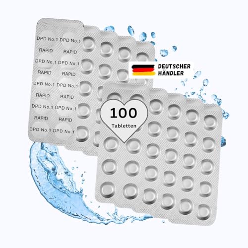 100 Test-Tabletten DPD No°1 freies Chlor Rapid für Schütteltester von SAXONICA