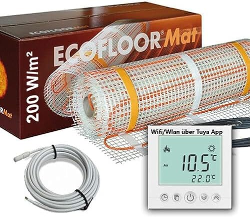 500 Watt PREMIUM Fußbodenheizung elektrisch Fliese Bad Heizmatte Thermostat 2,5 m² von SAXONICA