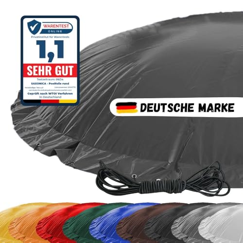 Aufblasbare Poolabdeckung SonaAir - Poolkissen in verschiednen Größen und Farben - Kein Schmutz Mehr im Poolwasser mit Aufblasbarer Plane (anthrazit (RAL 7016), Rund Ø 400 cm) von SAXONICA
