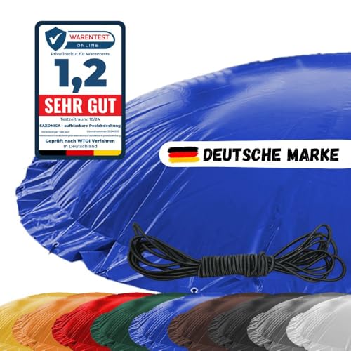 Aufblasbare Poolabdeckung SonaAir - Poolkissen in verschiednen Größen und Farben - Kein Schmutz Mehr im Poolwasser mit Aufblasbarer Plane (blau (RAL 5002), Rund Ø 350 cm) von SAXONICA