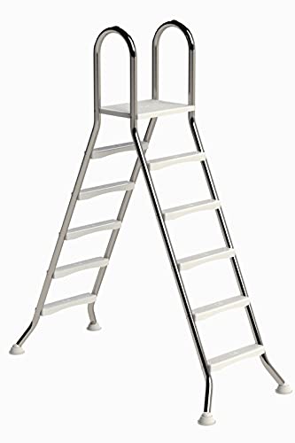 Poolleiter Classic 150/150 cm I 2 x 5-stufig I V2A Edelstahl Leiter Treppe von SAXONICA