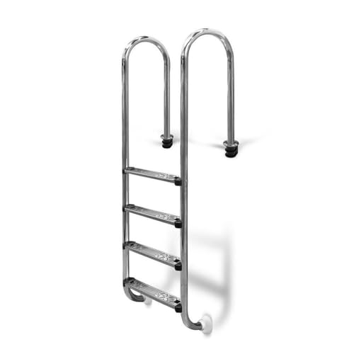 Poolleiter Edelstahl ENG 150 cm I 4-stufig I V2A Leiter von SAXONICA