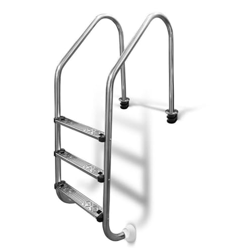 Poolleiter Edelstahl WEIT 120 cm I 3-stufig I V2A Leiter von SAXONICA