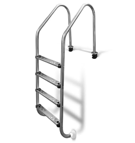Poolleiter Edelstahl WEIT 150 cm I 4-stufig I V2A Leiter von SAXONICA