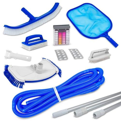 SAXONICA Bodensauger Set SUPER 7-TLG. I Teleskopstange I pH Cl Pooltester von SAXONICA