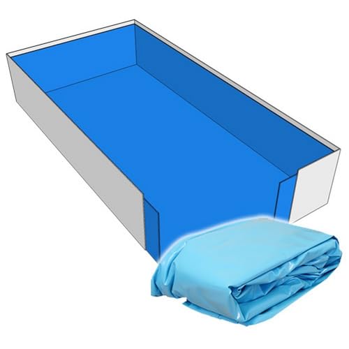 SAXONICA Poolfolie Rechteck Pool I 800 x 400 x 150 cm I 0,8 mm I blau I Keilbiese I ausgebildete Ecken I 8 x 4 x 1,5 m von SAXONICA