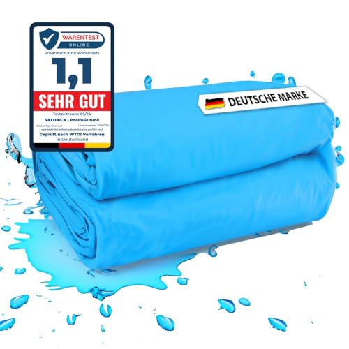 SAXONICA Poolfolie Rechteck Pool I 700 x 350 x 150 cm I 0,8 mm I blau I Keilbiese I ausgebildete Ecken I 7 x 3,5 x 1,5 m von SAXONICA