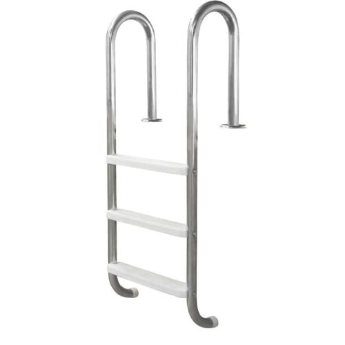 SAXONICA Poolleiter Edelstahl ENG 120 cm I 3-stufig I V2A mit Kunststoffstufen von SAXONICA