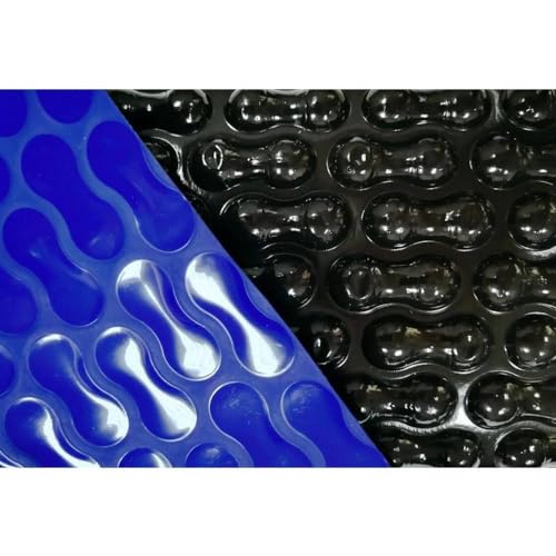 SAXONICA Solarfolie Geo Bubble I Oval Pool 623 x 360 cm I 400 µ | blau/schwarz 6,23 x 3,6 m von SAXONICA