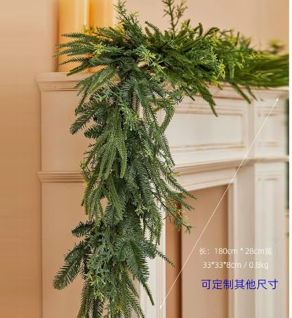 Handgefertigte Weihnachtsgirlande (künstliche Eriksson), 1,8 m von SAYA KIJI