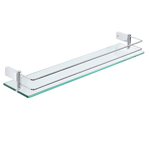 SAYAYO Duschablage Poliert Glasregal Edelstahl Duschregal Badezimmer Regal Duschkorb Shampoo Halterung für dusche Badezimmerregal für Bad und Küche 600mm x 130mm x 66mm, EGC1000-60-C von SAYAYO