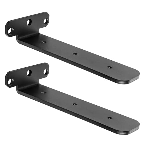 SAYAYO Regalhalterung Schwarz Schwerlastwinkel Tablarträger 200mm Winkel Metall Wandmontage 4 Stück Regalhalterung Unsichtbar für Holz Regal von SAYAYO
