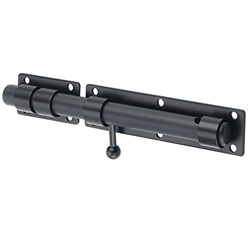 SAYAYO Türriegel Schwarz Bolzenriegel Edelstahl Riegelschloss Schlossriegel Torriegel Abschließbar 230mm Riegel für Tor, Fenster, Zaun, EMS9200-B von SAYAYO