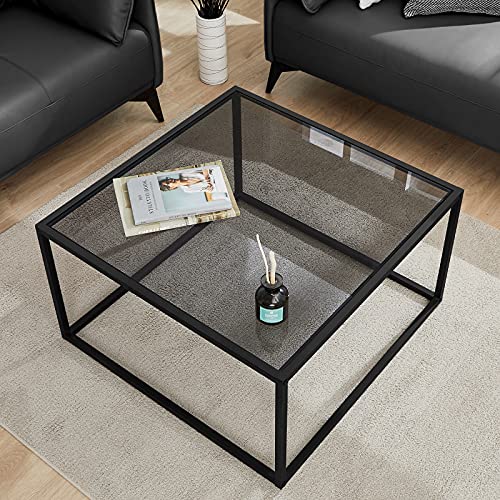 SAYGOER, Glas Metall, Couchtisch, Grau, 68 x 68 cm von SAYGOER