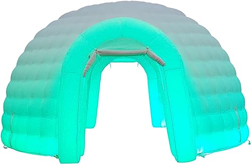 SAYOK 5 m aufblasbares Iglu-Zelt, Kuppelzelt mit Luftgebläse (weiß, zwei Türen), aufblasbare Zeltstruktur für Veranstaltungen, Partys, Hochzeiten, Ausstellungen, Kongress von SAYOK