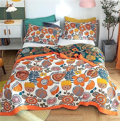 SAYT RLAE Tagesdecke Boho Decke Baumwolle 150x200cm Doppelseitig Kuscheldecke Sofaüberwurf, Blanket Cover Sheet for Bed, Wohnzimmerdecke Couchdecke Wendedecke Bettüberwurf Bettwäsche von SAYT RLAE