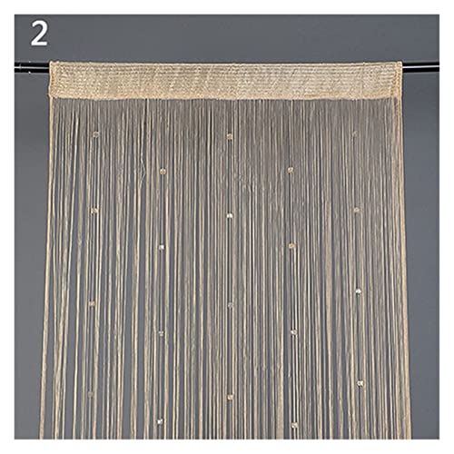 Türvorhang Kristall,Fadenvorhang Perlen String Vorhang Transluzente Tür Perlen Vorhänge Raumteiler Valances Quaste Schwarz Vorhänge Fenster Wand Dekoration (Color : Champagne) von SAYTAK