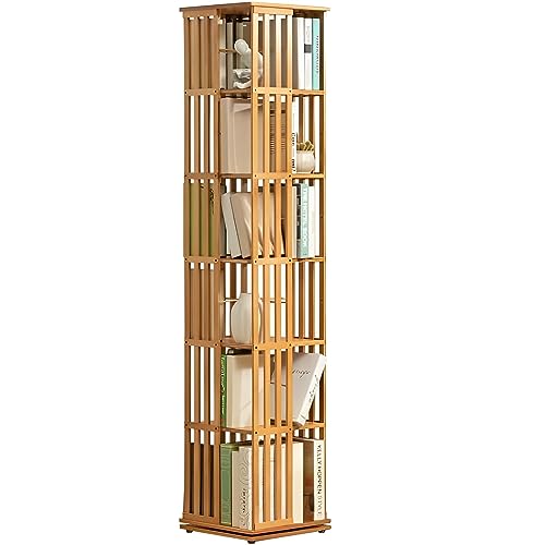 SAZDFY Drehbares Bücherregal aus Holz, um 360 ° drehbar, Bücherregal, Lagerregale, bodenstehend, hohes Bücherregal, Display-Organizer, Medien-Aufbewahrungsschrank für Wohnzimmer, Schlafzimmer, Home von SAZDFY