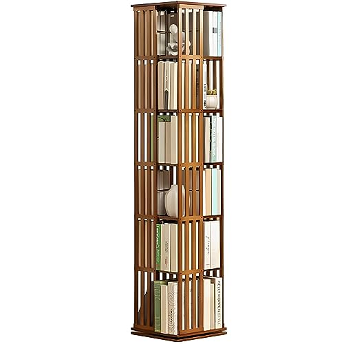 SAZDFY Drehbares Bücherregal aus Holz, um 360 ° drehbar, Bücherregal, Lagerregale, bodenstehend, hohes Bücherregal, Display-Organizer, Medien-Aufbewahrungsschrank für Wohnzimmer, Schlafzimmer, Home von SAZDFY
