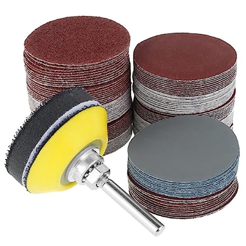 130Pcs 50mm Schleifpapier Sortiment 60-3000 Körnung Schleif Disc Pad Set 2 Zoll for Bohrer Schleifer rotierenden Werkzeuge Mit Disk Pole Kissen von SAfweL