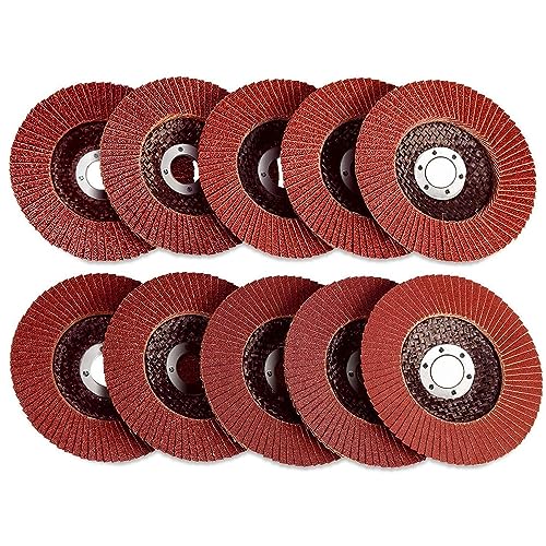 Lamellenscheiben-Set, Lamellenschleifscheiben, 10 Stück, Lamellenscheiben, 115 mm/125 mm, Aluminiumoxid, Lamellenschleifscheiben, Schleifscheiben, Lamellenschleifer (Color : 120grit, Size : 115mm/4. Lamellenscheiben-Set, Lamellenschleifscheiben, 10 Stück, Lamellenscheiben, 115 mm/125 mm, Aluminiumoxid, Lamellenschleifscheiben, Schleifscheiben, Lamellenschleifer (Color : 120grit, Size : 115mm/4. von SAfweL