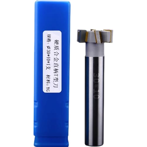 T-Nutenfräser YG8 Wolframstahl Hartlöten Nutfräser CNC-Werkzeugbearbeitung Stahl Metall Aluminium, Schnittdurchmesser 12–30 mm, Schaftdurchmesser 10–16 mm (Size : D16*T12*d10mm) von SAfweL