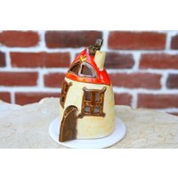 Weihnachten Kerze Laterne, Keramik Haus, Von Hand Dekoriert Haus Teelicht Halter, Leuchte, Neues Geschenk von SArtCreations