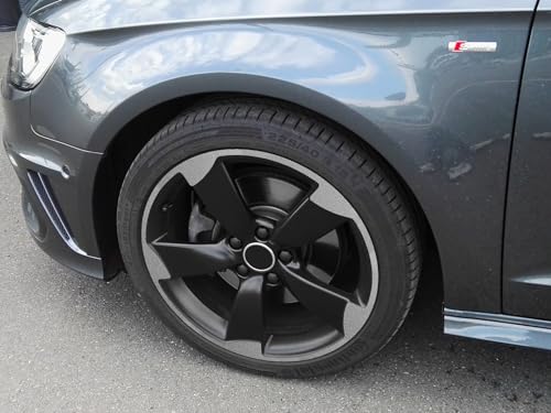 9x19 Zoll ET33 Felgen-Aufkleber für A5 RS6 VW Audi 5-Arm ROTOR Felgen Rim Decal (Silber metallic) von SB CarDesign