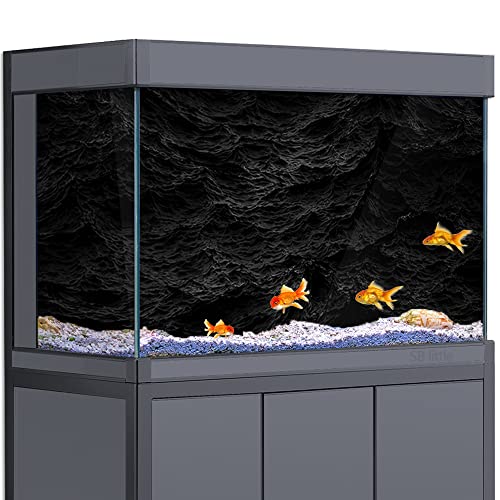 Aquarium Hintergrund Aufkleber Dekoration für Aquarien, schwarze Tiefsee, HD 3D-Poster, selbstklebend, wasserdicht (40 x 80 cm) von SB little