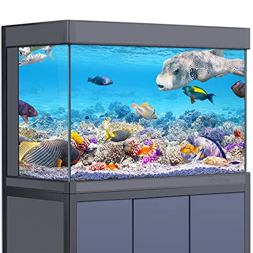 SB little Aquarium-Hintergrund-Aufkleber, Dekoration für Aquarien, Reptilien-Lebensraum, Unterwasserwelt, Korallen, HD-3D-Poster (30 x 60 cm) von SB little