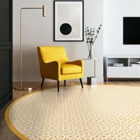 Sunglow Runder Rutschfester Teppich Aus Vinyl Für Den Innen - Und Außenbereich von SBCDecor