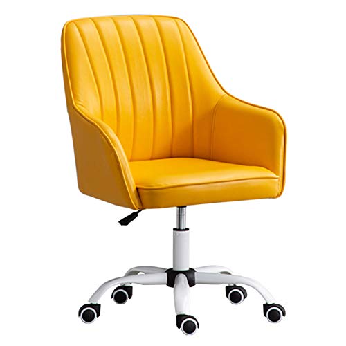 Ergonomischer, moderner Drehstuhl für den Schreibtisch, PU-Leder, 360° drehbarer Sessel, Empfangsstuhl, Arbeitsstuhl für das Homeoffice, Konferenzzimm(Gelb) von SBCGFY