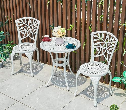 Gartenbank Gartenstühle Außenstühle Esszimmerstuhl Esszimmerstuhl Esszimmerstuhl Gartenmöbel Outdoor Terrasse Aluminium gegossen Weiß von SBCGFY