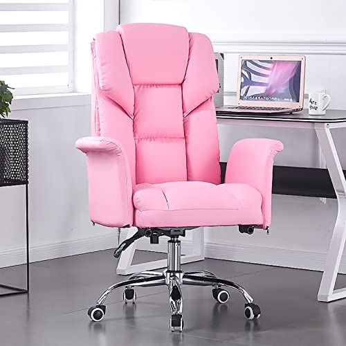 SBCGFY Büro-Gaming-Stuhl, ergonomischer Computer-Schreibtischstuhl mit hoher Rückenlehne und Lordosenstütze, 360-Grad-Dreh-Schaukelstuhl(Rosa) von SBCGFY