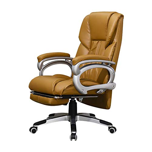 SBCGFY Bürostuhl Gaming-Stuhl Computerstuhl Chefsessel, PU-Leder-Konferenzstuhl Bequemer Liegestuhl Arbeitsdrehstuhl, Computerstuhl Ergo(Gelb 65x65x114 120cm(25x25) von SBCGFY