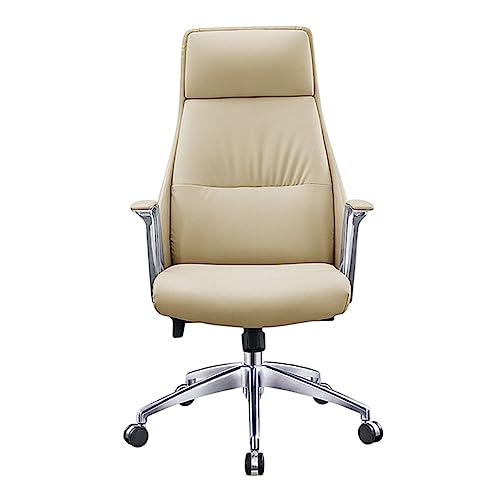 SBCGFY Chefsessel, Bürostuhl, hohe Rückenlehne, Leder, Computerhocker mit Armlehne, moderner Arbeitsstuhl mit Rückenlehne für Lesezimmer von SBCGFY