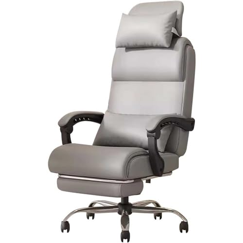SBCGFY Chefsessel, Ergonomischer Schreibtischstuhl mit Hoher Rückenlehne, Verstellbarer Lordosenstütze und Kopfstütze, Ergonomischer Lederstuhl mit Fußstütze(A) von SBCGFY