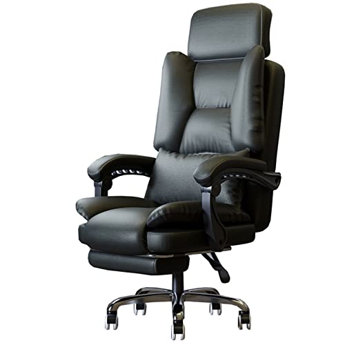 SBCGFY Chefsessel, ergonomischer Schreibtischstuhl mit hoher Rückenlehne, Gaming-Computerstuhl aus PU-Kunstleder mit gepolsterter Armlehne, drehbarer Liegese(Schwarz) von SBCGFY