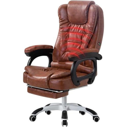 SBCGFY Chefsessel für Computer, Schreibtischstuhl mit hoher Rückenlehne aus PU-Leder, Bürostuhl, Liegestuhl mit Fußstütze, mit Lordosenstütze, Komfort und er(B) von SBCGFY