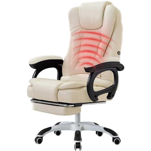 SBCGFY Chefsessel für Computer, Schreibtischstuhl mit hoher Rückenlehne aus PU-Leder, Bürostuhl, Liegestuhl mit Fußstütze, mit Lordosenstütze, Komfort und er(D) von SBCGFY