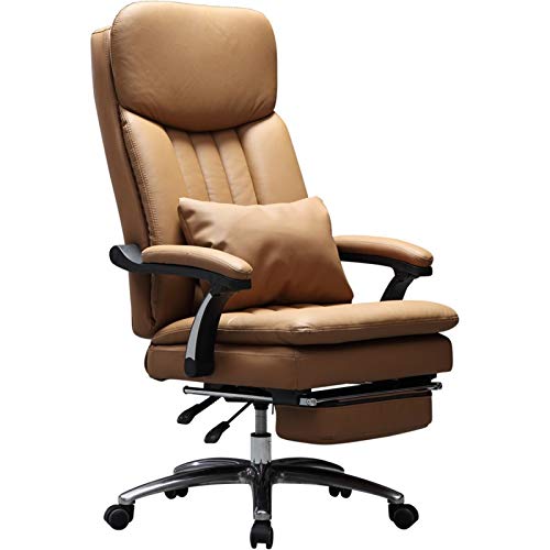 SBCGFY Chefsessel mit Liegefunktion, doppelt verdicktes Design, Heimcomputerstuhl, Kunstleder, Liegesitz für Nickerchen, Neigung 175°, mit Fußstütze, Tragkra(Khaki) von SBCGFY