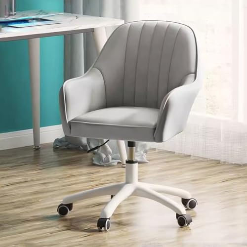 SBCGFY Drehbare Akzentstühle aus der Mitte des Jahrhunderts mit Armlehne, gepolsterte Schreibtischstühle mit mittlerer Rückenlehne für das Home-Office, Compu(Größe Hellgrau) von SBCGFY