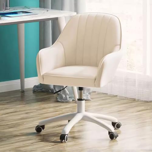 SBCGFY Drehbare Akzentstühle aus der Mitte des Jahrhunderts mit Armlehne, gepolsterte Schreibtischstühle mit mittlerer Rückenlehne für das Home-Office, Compu(Größe Weiß) von SBCGFY