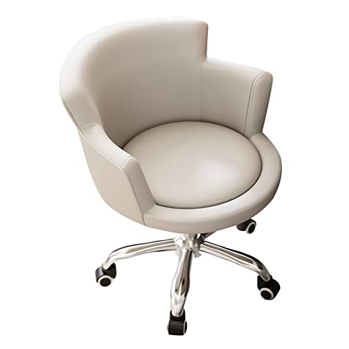 SBCGFY Drehbarer Computer-Schreibtischstuhl mit mittlerer Rückenlehne, Bürostuhl aus PU-Leder – höhenverstellbar, ergonomischer Schminkstuhl mit Stahlfüßen f(A) von SBCGFY