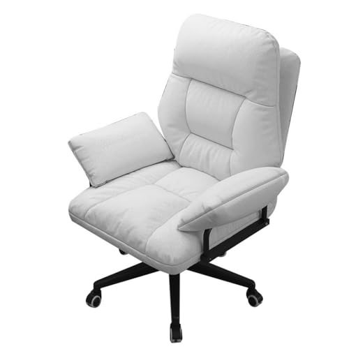 SBCGFY Ergonomische Bürostühle Gaming-Stuhl Liegestuhl Lazy Sofa für Schlafzimmer, Home-Office-Schreibtischstühle Arbeitszimmerstuhl Rückenlehne Verstellbare(Beige) von SBCGFY