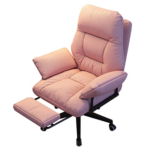 SBCGFY Ergonomische Bürostühle Gaming-Stuhl Liegestuhl Lazy Sofa für Schlafzimmer, Home-Office-Schreibtischstühle Arbeitszimmerstuhl Rückenlehne Verstellbare(Rosa mit Fußstütze) von SBCGFY