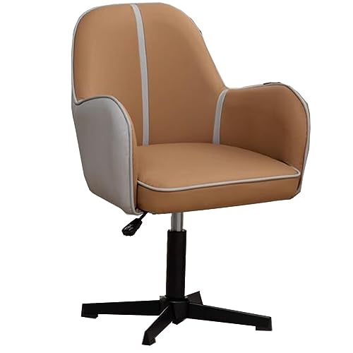 SBCGFY Ergonomischer Kreuz-Schreibtischstuhl mit Armlehnen, höhenverstellbar – Computerstuhl aus PU-Leder, 360°-Drehstuhl – Grau(/Braun) von SBCGFY