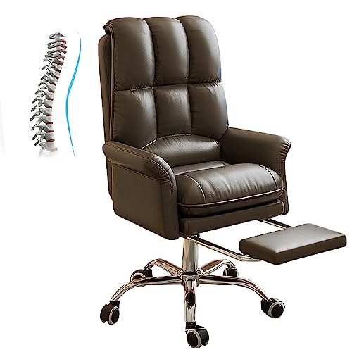 SBCGFY Gepolsterter Schreibtischstuhl aus PU-Leder, drehbarer Schreibtischstuhl für das Homeoffice, 145 ° schwenkbarer ergonomischer Computer-Arbeitsstuhl mi(Schwarz) von SBCGFY