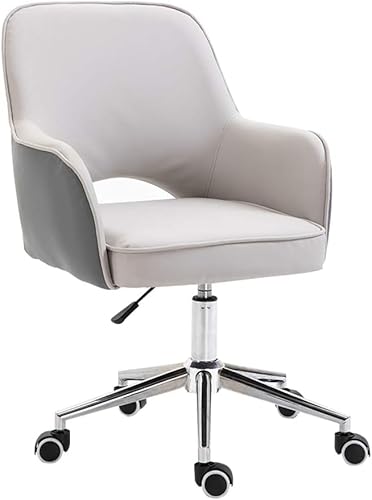 SBCGFY Home Ergonomischer Bürostuhl Bürostuhl Ergonomischer PU-Leder gepolsterter Verstellbarer Drehschreibtischstuhl mit Armlehne Gewichtskapazität 550 Pfund Drehstühle für Schlafzimmer, von SBCGFY